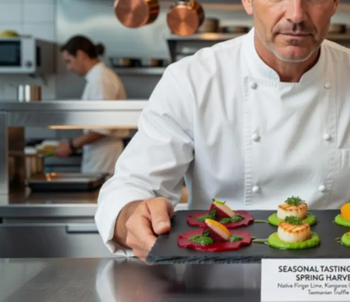 A composed tasting menu plate prepared by the APARTAMENT SZRENICA chef team.