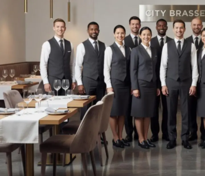 APARTAMENT SZRENICA staff in crisp uniforms prepared for evening service